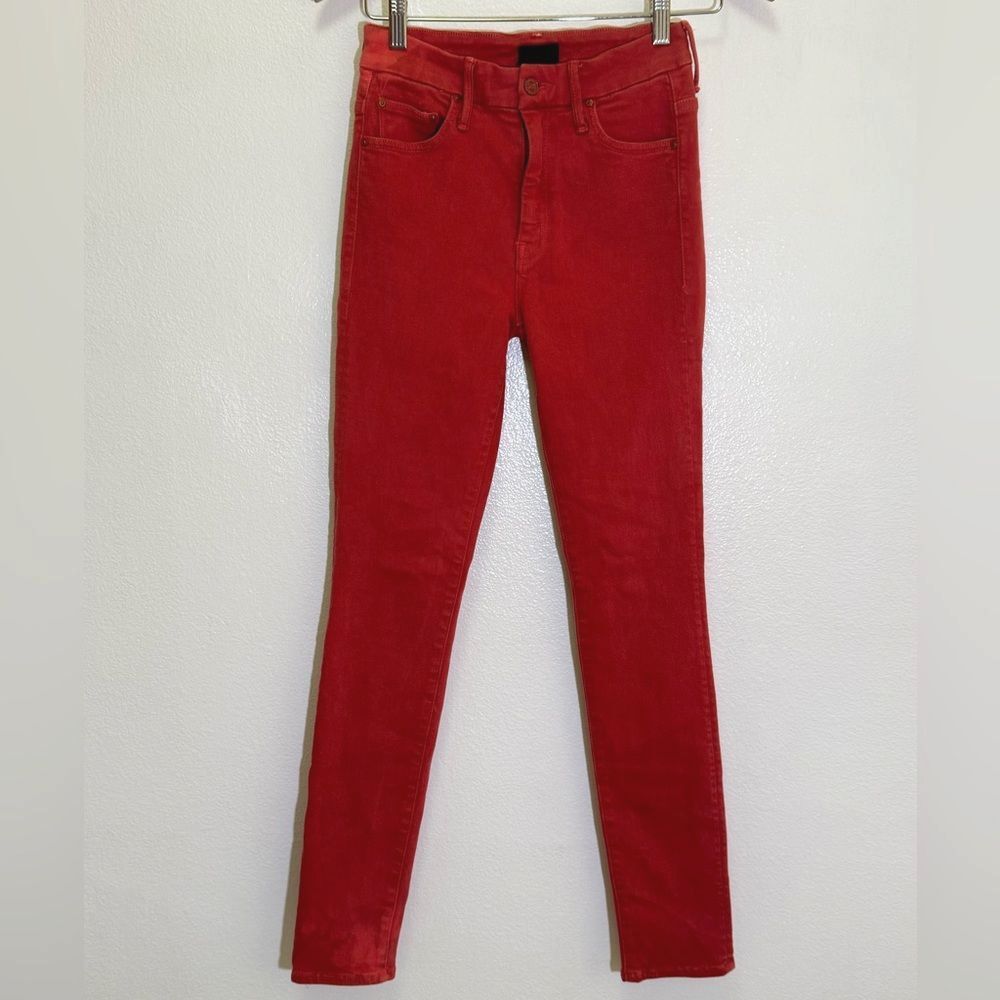 MOTHER - Pop Coral Skinny Jeans Style #1221 - Women's size 25